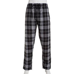 Mens Preswick & Moore(R) Flannel Plaid Sleep Pants - Black/White