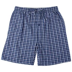 Mens Preswick & Moore(R) Soft Woven Pajama Shorts-Navy/White Plaid