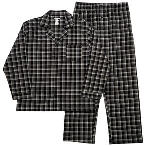 Mens Preswick & Moore(R) Plaid Woven Pajama Set - Black/Grey/White