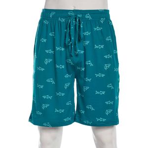 Mens Preswick & Moore(R) Teal Mini Sharks Drawstring Pajama Shorts
