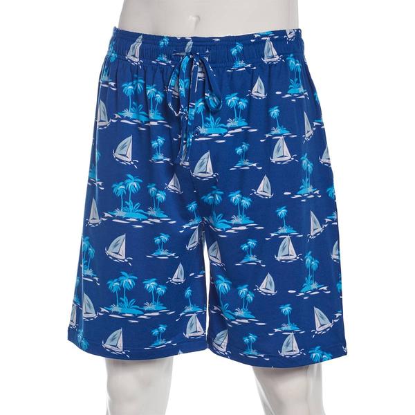 Mens Preswick & Moore(R) Blue Tropical Drawstring Pajama Shorts