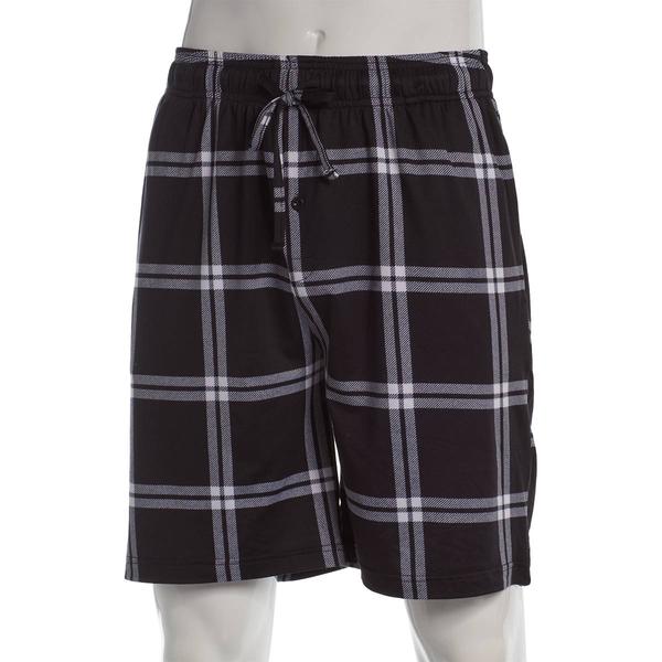 Mens Preswick & Moore(R) Plaid Drawstring Pajama Shorts - Black