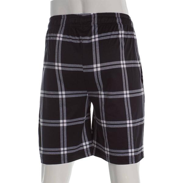 Mens Preswick & Moore(R) Plaid Drawstring Pajama Shorts - Black alternate view