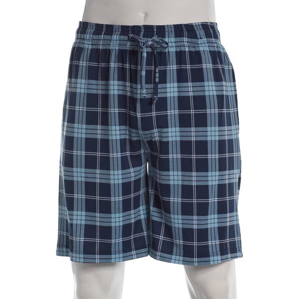Mens Preswick & Moore(R) Plaid Drawstring Pajama Shorts - Blue alternate view