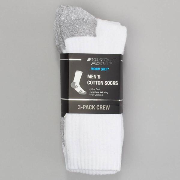 Mens Starting Point(R) 3pk. Cotton Crew Socks