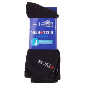 Mens Meditech 2pk. Diabetic Crew Socks - Black