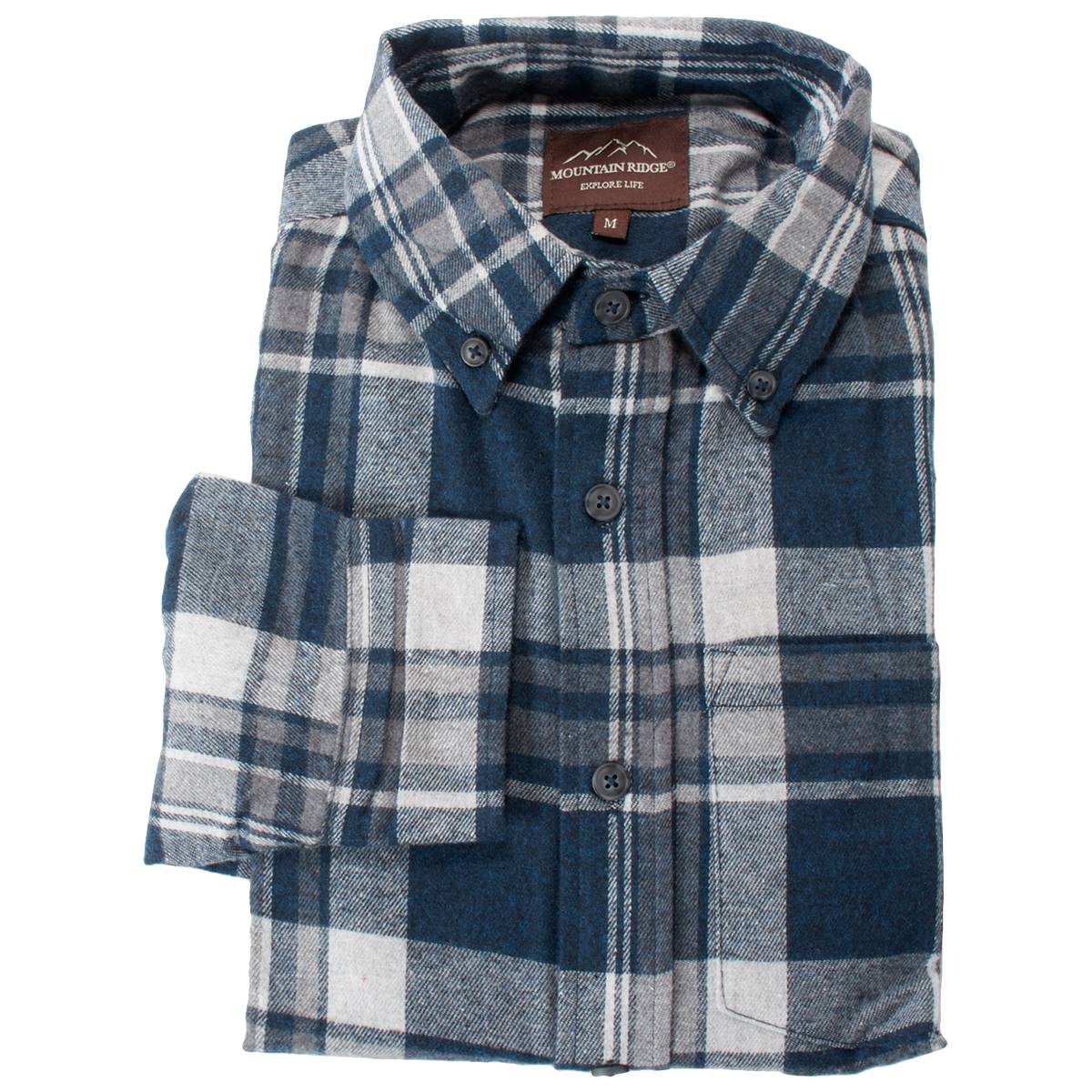 Mens Mountain Ridge Flannel Shirt - Turquoise/Grey