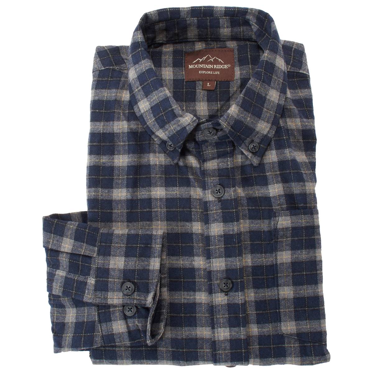 Mens Mountain Ridge Flannel Shirt - Deep Blue