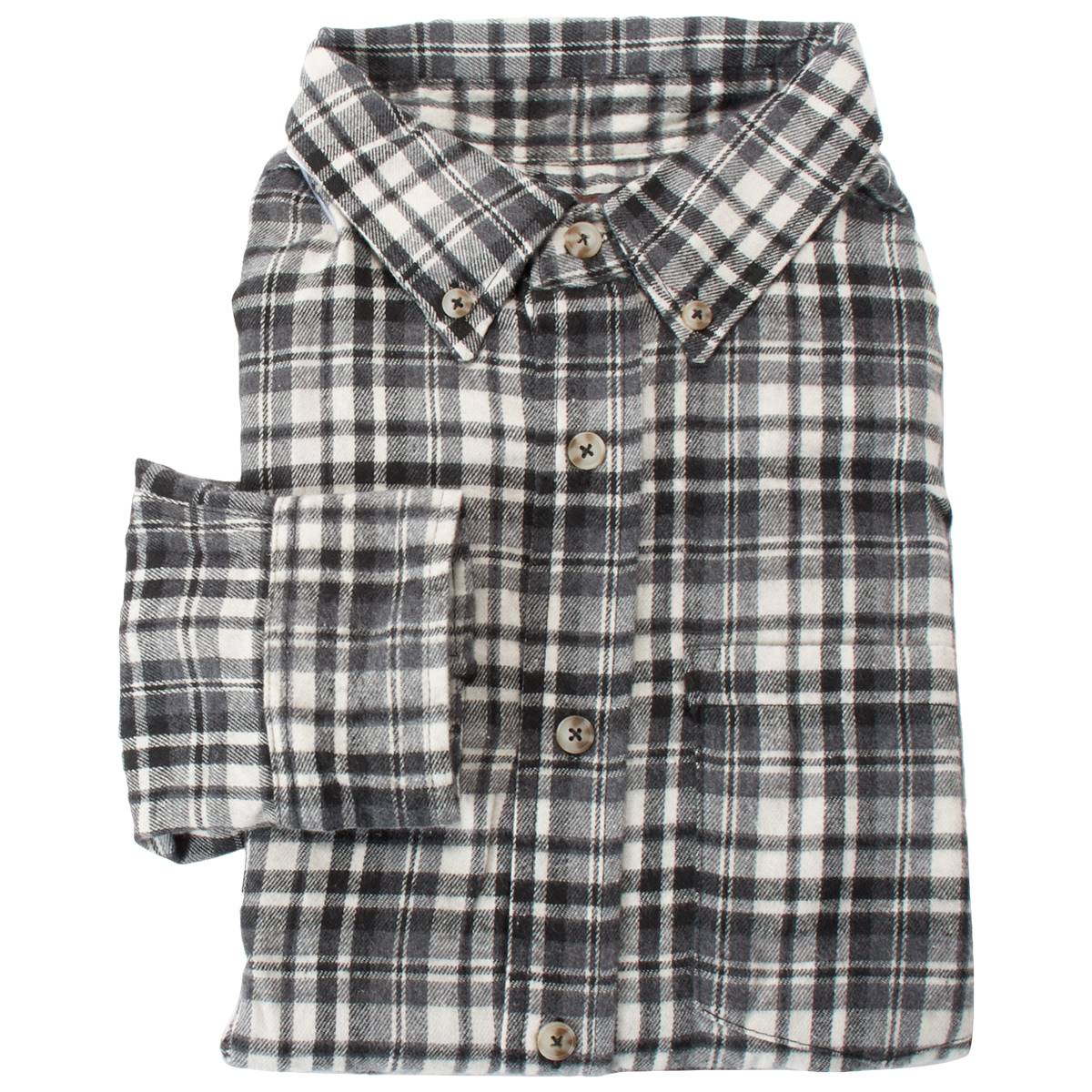 Mens Mountain Ridge Flannel Shirt - Black/White