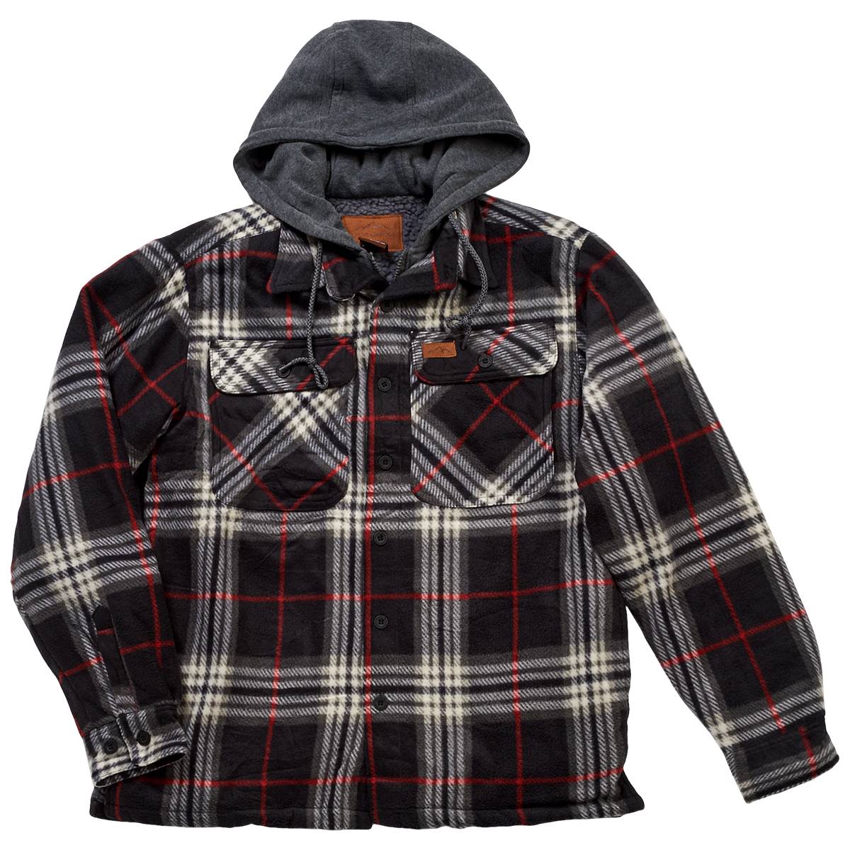 Mens Mountain Ridge Plaid Polar Jacket - Red/Black