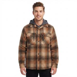 Mens Mountain Ridge Flannel Jacket w/ Chest Protector - Brown/Tan