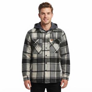 Mens Mountain Ridge Flannel Jacket w/ Chest Protector - Grey