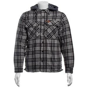 Mens Mountain Ridge Plaid Polar Fleece Jacket - New Black Grey alternate view