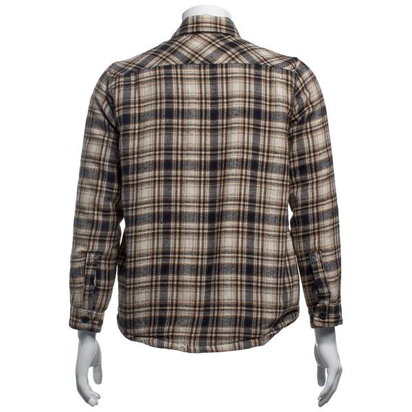 Mens Mountain Ridge Flannel Shirt Jacket - Tan/Navy alternate view