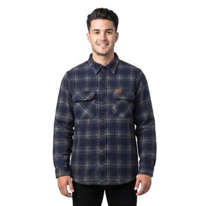 Mens Mountain Ridge Flannel Shirt Jacket - Blue/Grey