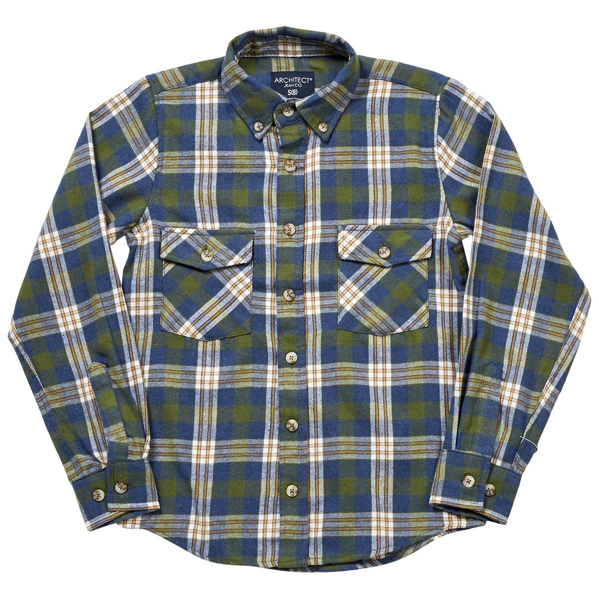 Boys (4-7) Architect(R) Jean Co. Plaid Flannel Shirt - Olive Gold