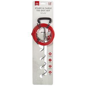 15in. Stake & Cable Tie Out Set