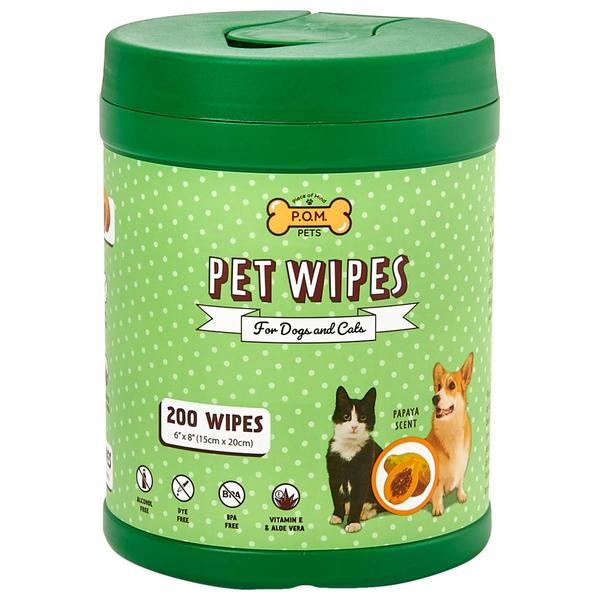 P.O.M. Pet Wipes - 200 Count