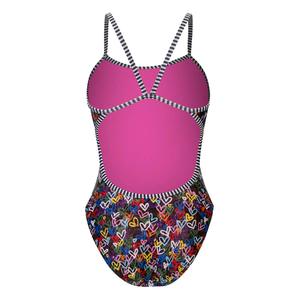 Womens Dolfin(R) Uglies String Back Love Wins One Piece Swimsuit alternate view