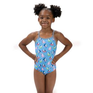Toddler Girl Little Dolfin(R) Fin Floats One Piece Swimsuit