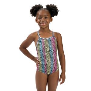 Toddler Girl Little Dolfin(R) Floret Criss-Cross One Piece Swimsuit
