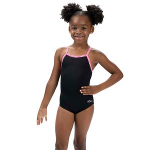 Toddler Girl Little Dolfin(R) Criss-Cross Back One Piece Swimsuit