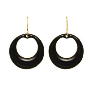 Freedom Gold Fishhook Earrings with Round Open Circles