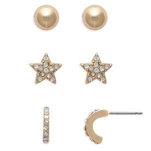 Freedom Ball Stud/Crystal Star Stud/Crystal Stone Hoop Earrings