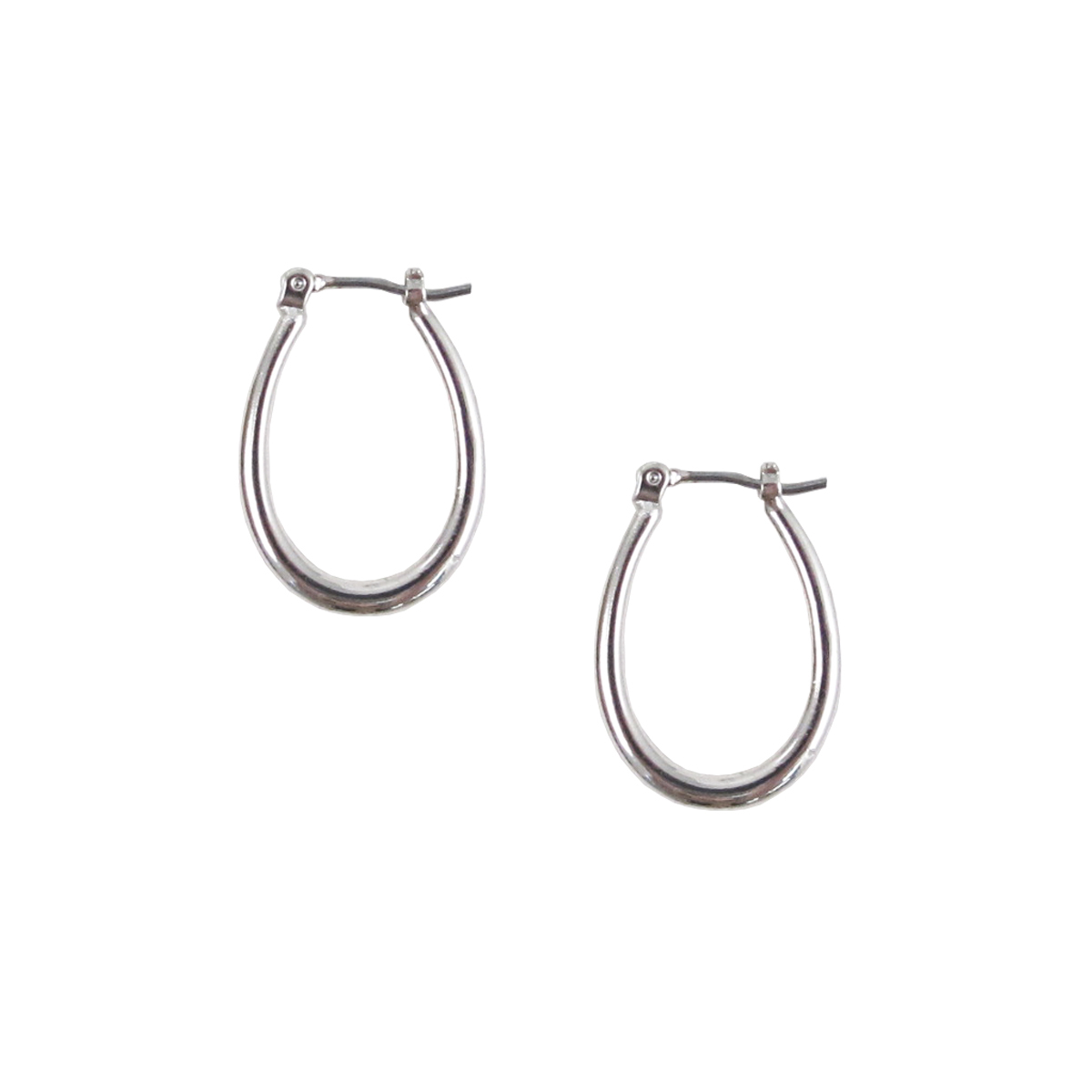 Freedom Silver-Tone Teardrop Click Top Hoop Earrings