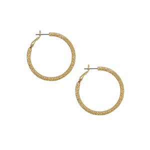Freedom Gold-Tone Diamond Dust Clutchless Hoop Earrings