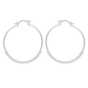 Freedom Nickel Free Diamond Dusted Bottom Click Top Hoop Earrings