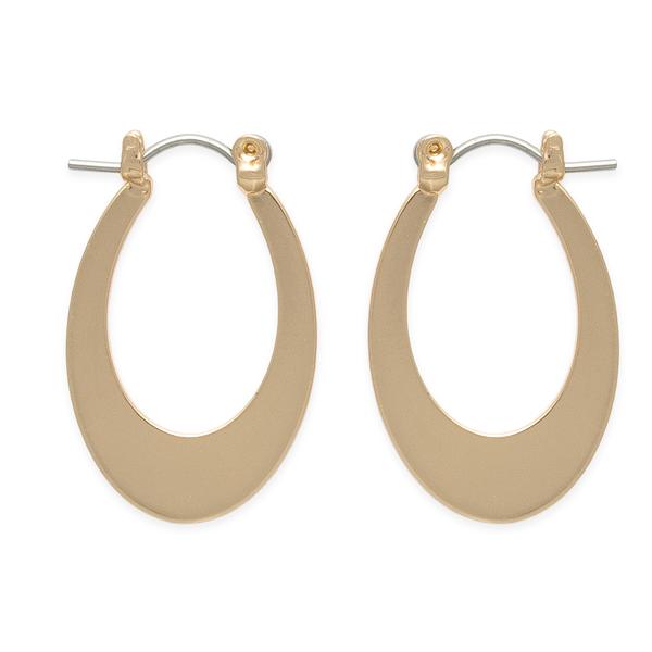 Freedom Gold-Tone Oval Horseshoe Click Top Earrings