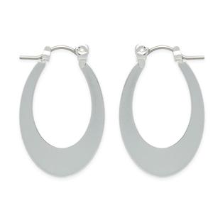 Freedom Silver-Tone Open Oval Horseshoe Click Top Earrings