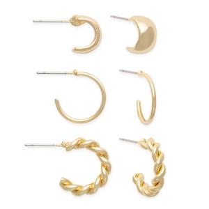 Freedom 3pr. Gold-Tone Trio Hoop Earrings
