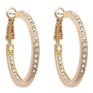 Freedom Nickel-Free Gold-Tone In & Out Crystal Hoop Earrings
