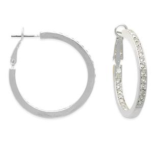 Freedom Nickel-Free Silver-Tone In & Out Crystal Hoop Earrings alternate view