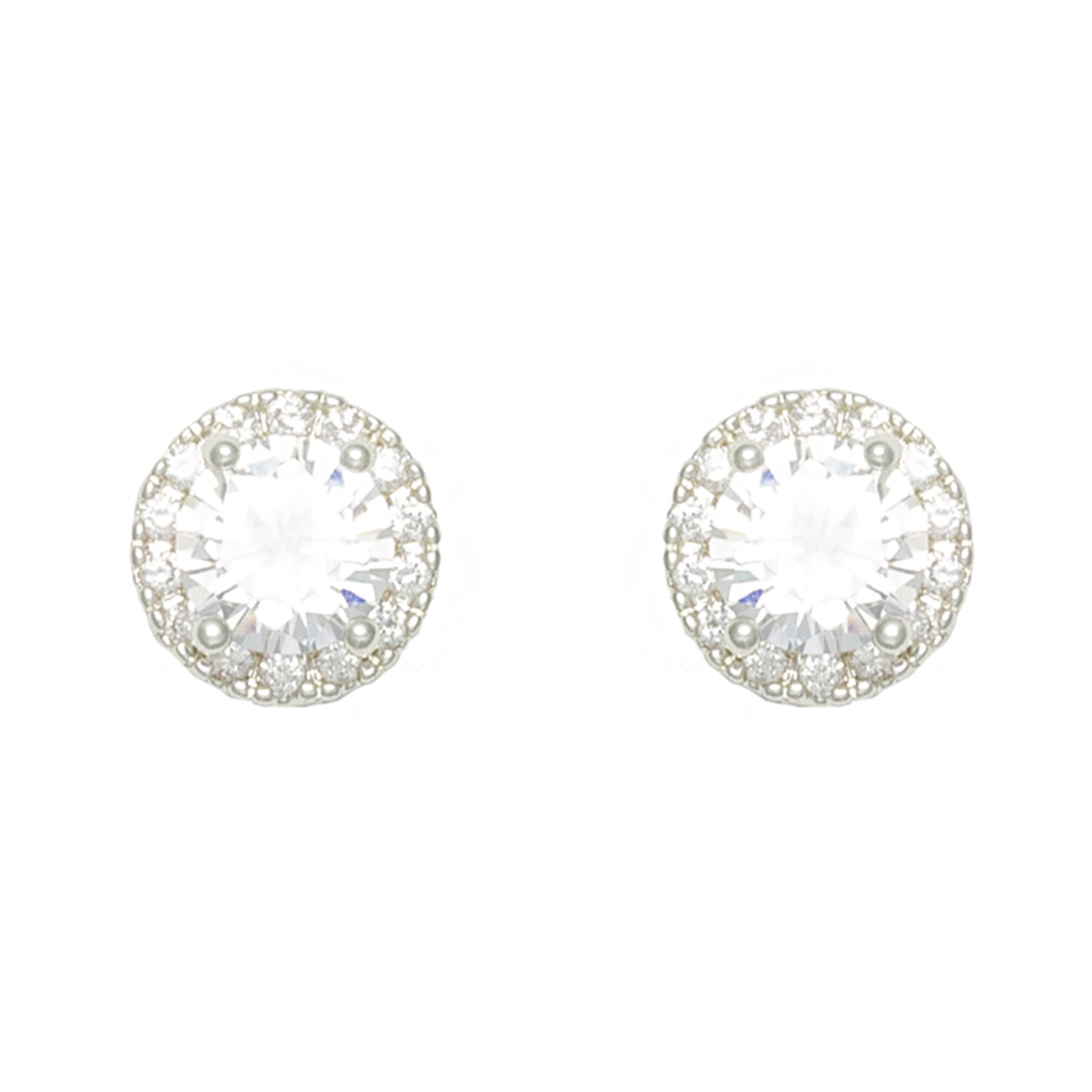 Freedom Round CZ Stud Earrings