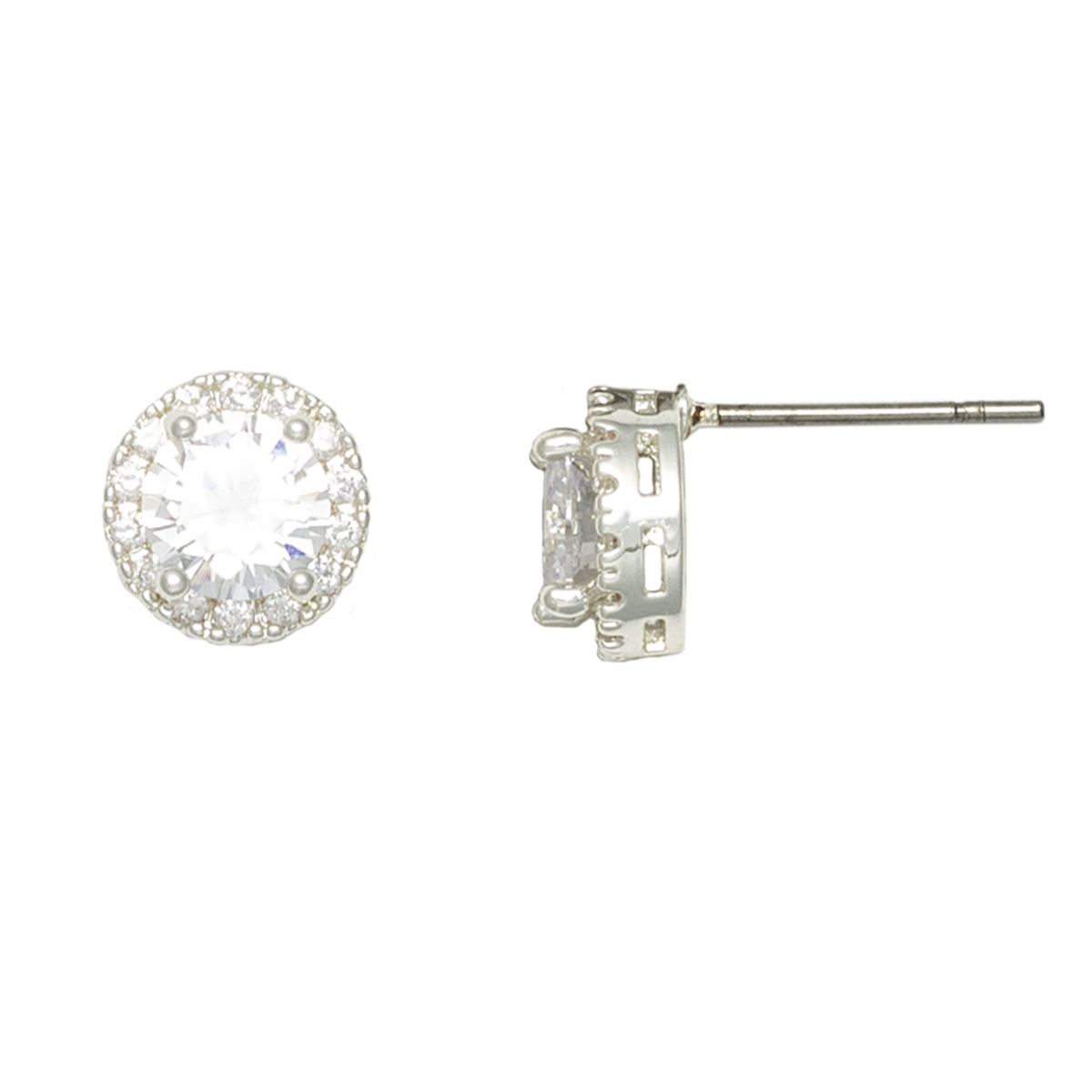 Freedom Round CZ Stud Earrings