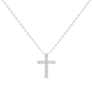 Beautiful Blessings Silver-Tone Cross Pendant Necklace alternate view