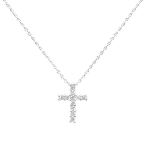 Beautiful Blessings Silver-Tone Cross Pendant Necklace alternate view