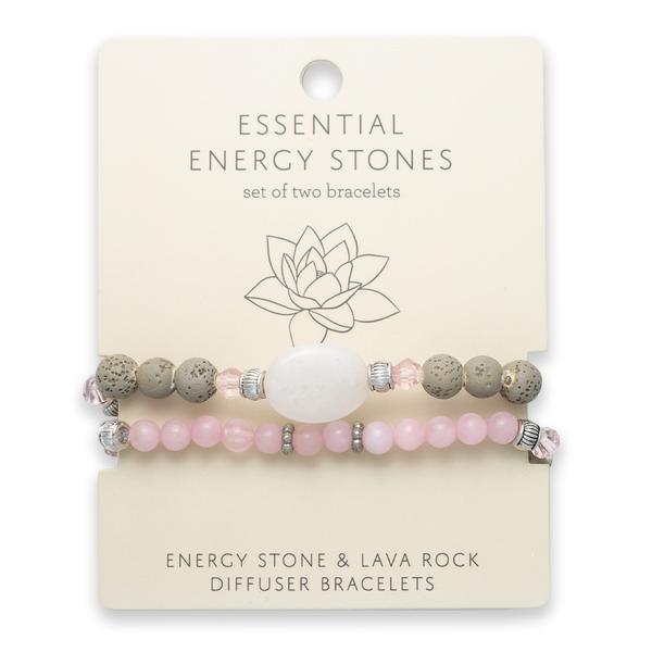 Rose Quartz & Ivory Lava 2pc. Stretch Bracelet Set alternate view