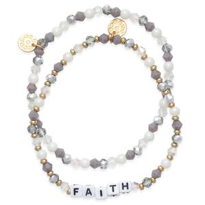 Beautiful Blessings 2 Row Stone Faith Stretch Bracelet