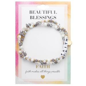 Beautiful Blessings 2 Row Stone Faith Stretch Bracelet alternate view