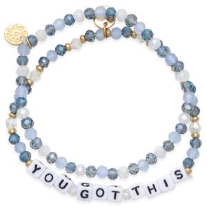 Beautiful Blessings You Got This Tonal Blue Stretch Bracelet Set
