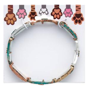 Mixed Metals & Antique Patina Tri-Tone Mom/Bone Stretch Bracelet alternate view
