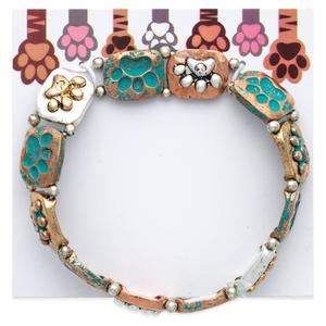 Mixed Metals Antique Patina Paw Stretch Bracelet alternate view
