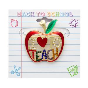 I Love To Teach Apple Pin alternate view