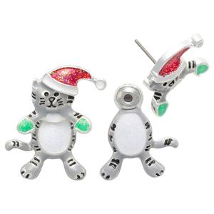 3D Christmas Cat Earrings