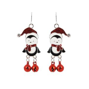 Penguin in Santa Hat Drop Earrings