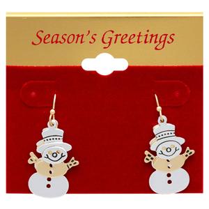 Two-Tone Snowman Fishhook  Earrings alternate view